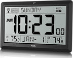 Wall Clock Atomic with Indoor Outdoor Temperature Battery Powered, Easy Reading - Image 9