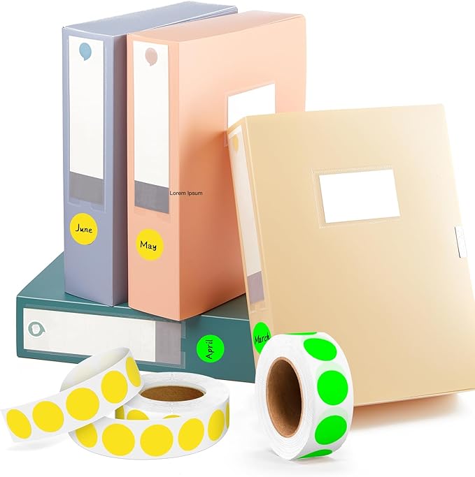 PARLAIM 2 Rolls 2000PCS 3/4" Round Circle Color-Code Dot Stickers, 2 Color - Image 4