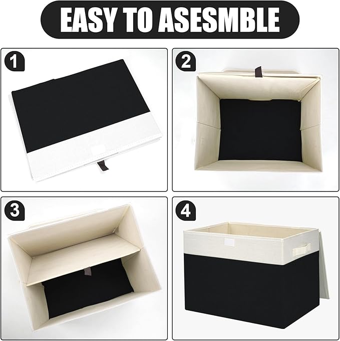Large 17" 42 Quarts Collapsible Stackable Storage Bins - Image 3