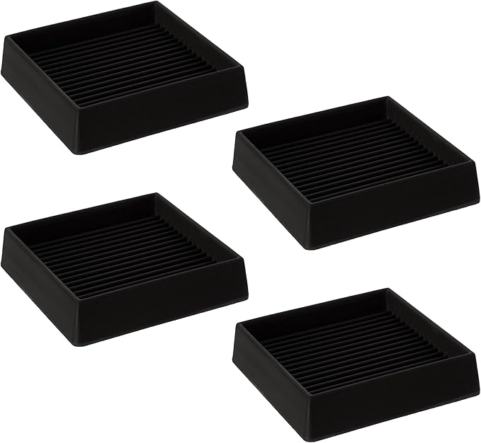 4X4 Rubber Caster Cups, Non Slip Furniture Pads, Anti-Slip Gripper, Anti Skid by VOCOMO