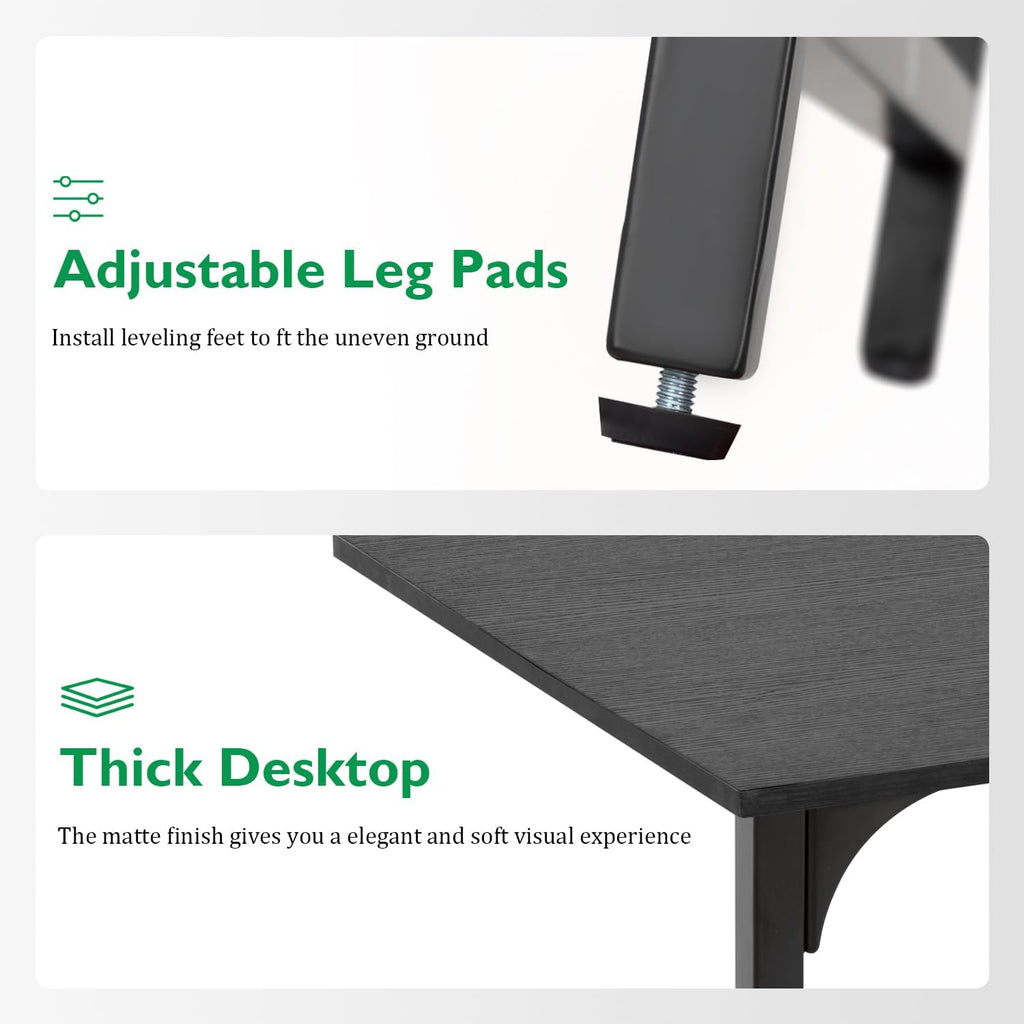 PayLessHere | 32" Office Desk with Ergonomic Office Chair | Black & Black | with Height Adjustable and Reclining Chair | Sturdy Computer Desk with Thick Desktop and Adjustable Legs | For Home, Office