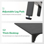 PayLessHere | 32" Office Desk with Ergonomic Office Chair | Black & Black | with Height Adjustable and Reclining Chair | Sturdy Computer Desk with Thick Desktop and Adjustable Legs | For Home, Office