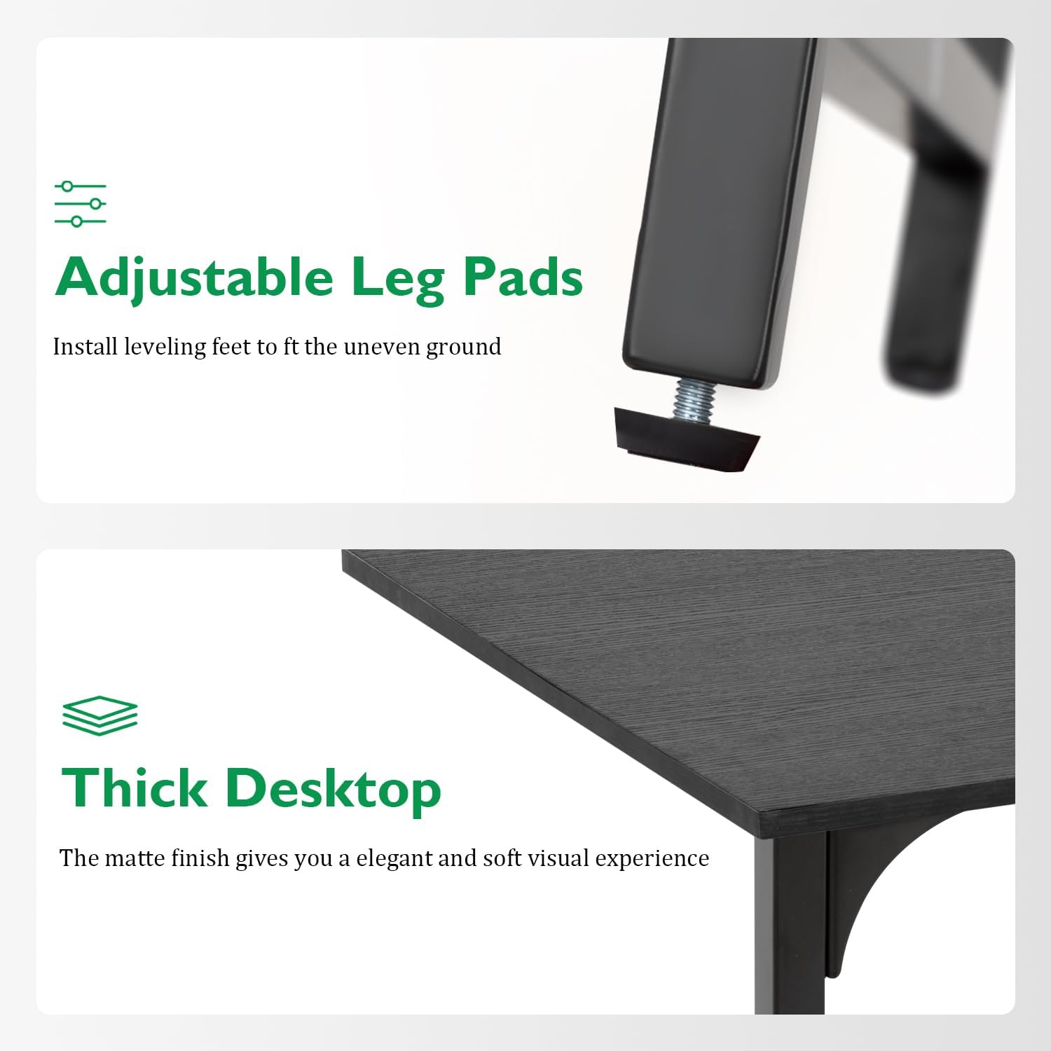 PayLessHere | 32" Office Desk with Ergonomic Office Chair | Black & Black | with Height Adjustable and Reclining Chair | Sturdy Computer Desk with Thick Desktop and Adjustable Legs | For Home, Office