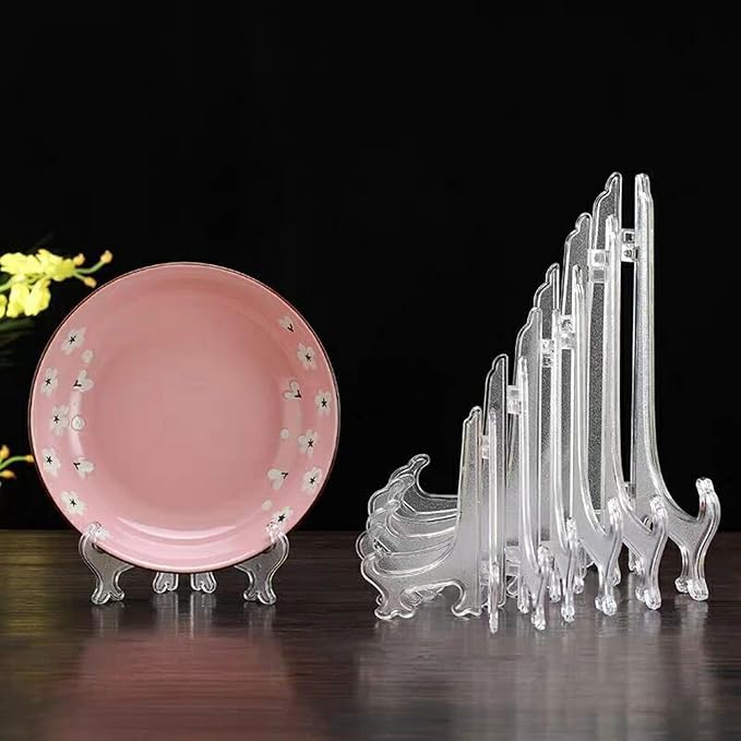 LonlyEagle 6 Pack 9 Inch Clear Plastic Easels or Stand/Plate Holders to Display - Image 4