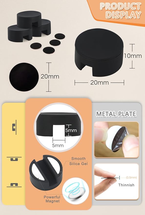 Maveek 5 Pcs Magnetic Cord Holder Cable Management, Strong Cable Clips Magnets - Image 3