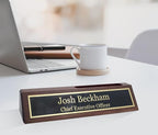Business Wood Name Plate for Desk | Custom Desk Name Plate Personalized Gift by EngravingInternational