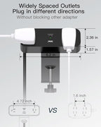 Desk Clamp Power Strip 10ft Flat Plug Extension Cord - Image 6