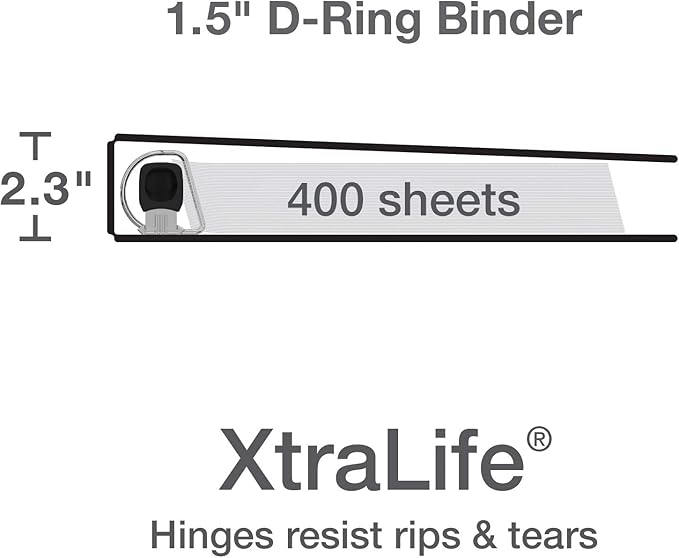 Oxford 3 Ring Binders, Binders for School and Office, Durable 1.5 Inch - Image 3
