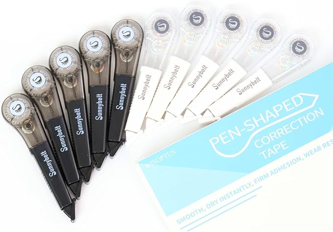 WISOPTUS 19.69ft Correction Tape Pen, 10-Count Pack, Dry Instantly, Stretch - Image 8
