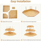 HYNAWIN Bamboo Corner Desk Organizer Shelf, 3-Tier Triangle Storage Rack - Image 8