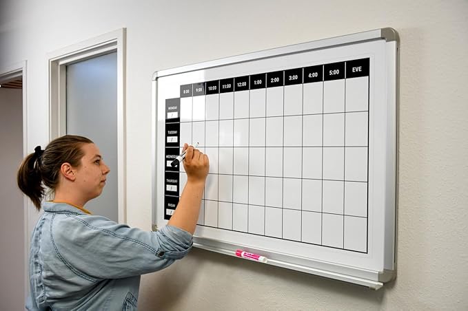 Work Week Dry-Erase Scheduling Whiteboard 60" x 40" - Image 3