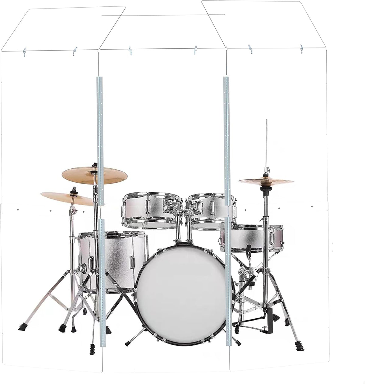 portable drum shield w/deflectors | 3-panels 2ft x, main product view