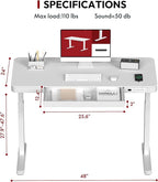 SANODESK Standing Desk with Drawer, Electric Height Adjustable Home Office Desk - Image 3