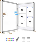 Mifuro 36"x24" Enclosed Bulletin Board, Lockable Weather-Resistant Aluminum - Image 5