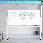 maxtek Rolling Whiteboard, 96x48 Large Double-Sided White Board Dry Erase on - Image 2