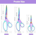 Zicolu Craft Scissors Set of 3 pack, Sharp Rainbow Titanium Coating All Purpose - Image 4