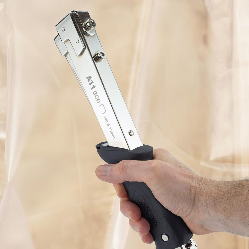 Tacwise 1185 ECO A11 Hammer Tacker with 75.000 Staples Type 140/10mm (T50). Uses Type 140 Staples (T50) , 6-10mm (1/4" - 3/8"). Manual Hammer Stapler Kit for Roofing, Insulation, Floor, Construction