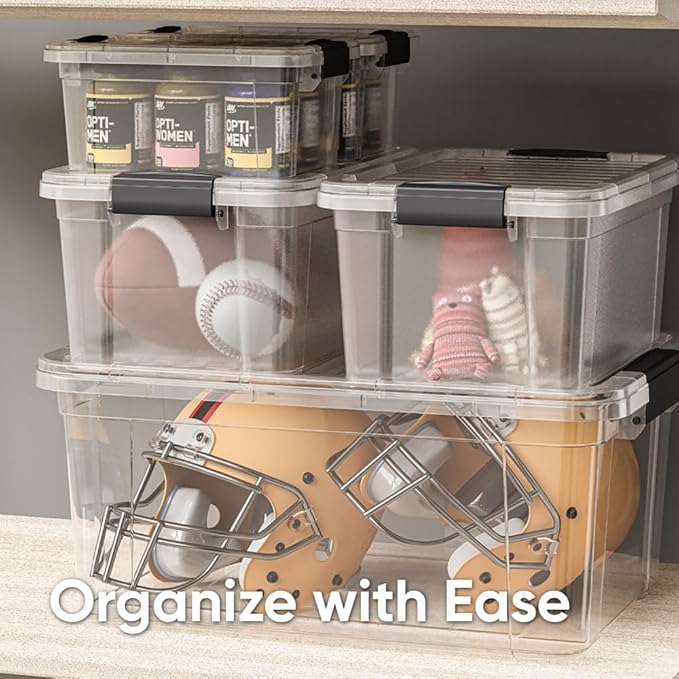 Superio Storage Bins with Lids, Stackable Totes, BPA Free, Odor Free, Organizer - Image 5