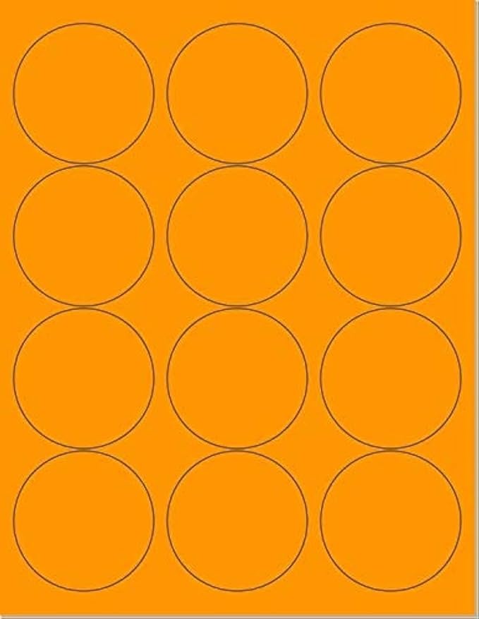 Pack of 100 Sheets, 8-1/2 x 11" Fluorescent Labels by NextDayLabels