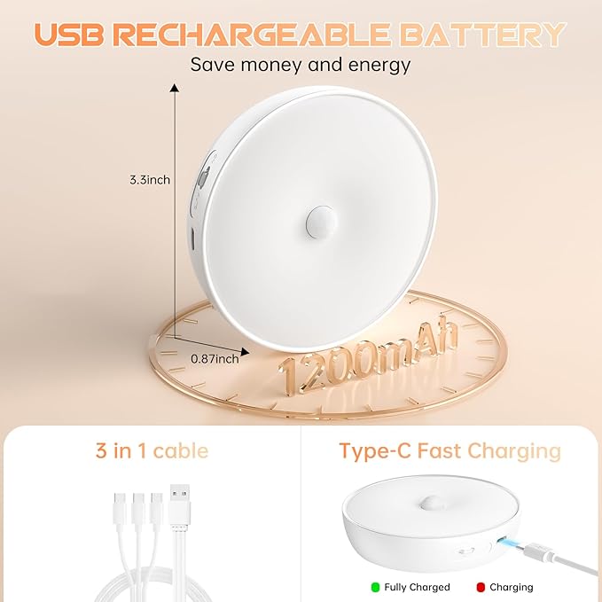 Motion Sensor Step Lights, 8 Colors Changeable RGB LED Closet Lights, USB - Image 2