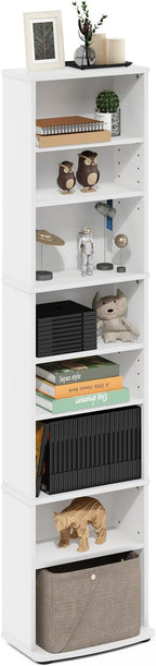 Furinno Jaya DVD Shelf, 8-Tier Tall Narrow CD Rack, Media Shelf by Furinno-FitsYourSpaceFitsYourBudget