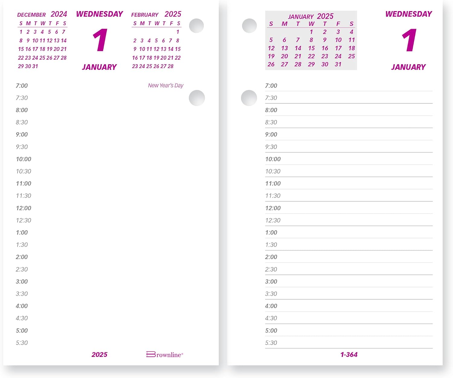 Brownline® 2025 Daily Desk Calendar Refill, 12 Months, January to December, 6" x 3.5" (C2R-25)