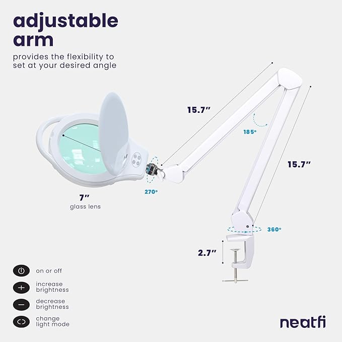 Neatfi Elite XL HD Super LED Magnifying Lamp, 3 Diopter - Image 7