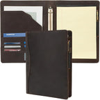 Geslun Genuine Leather 3 Ring Binder, 8.5 x 11 Letter Size Folio by Geslun