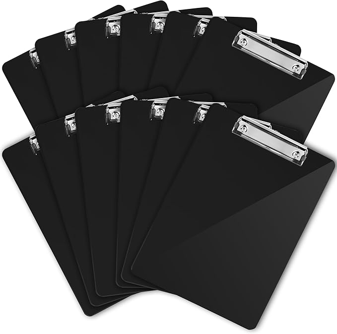 Black Plastic Clipboards Multipack by OfficeSolutionsDirect