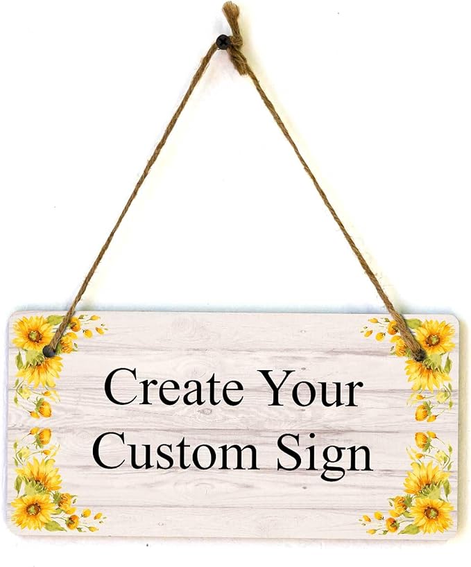 Signs ByLITA Sunflower Corners Rustic Wood Personalized Hanging Wall or Door by SignsByLITA