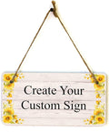Signs ByLITA Sunflower Corners Rustic Wood Personalized Hanging Wall or Door by SignsByLITA