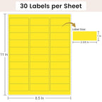 THEBLUETOUCH 1" x 2-5/8" Neon Labels – 750 pcs Printable Labels Stickers - Image 2