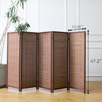 Furnnylane 5 Panel Short Room Divider Screen, Small Bamboo Panel Divider - Image 5