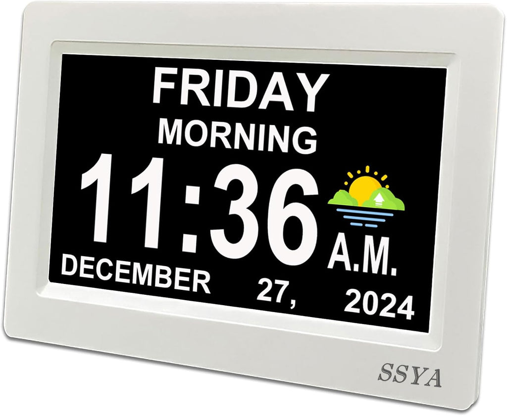 ssya digital calendar alarm clock - dementia clocks, main product view
