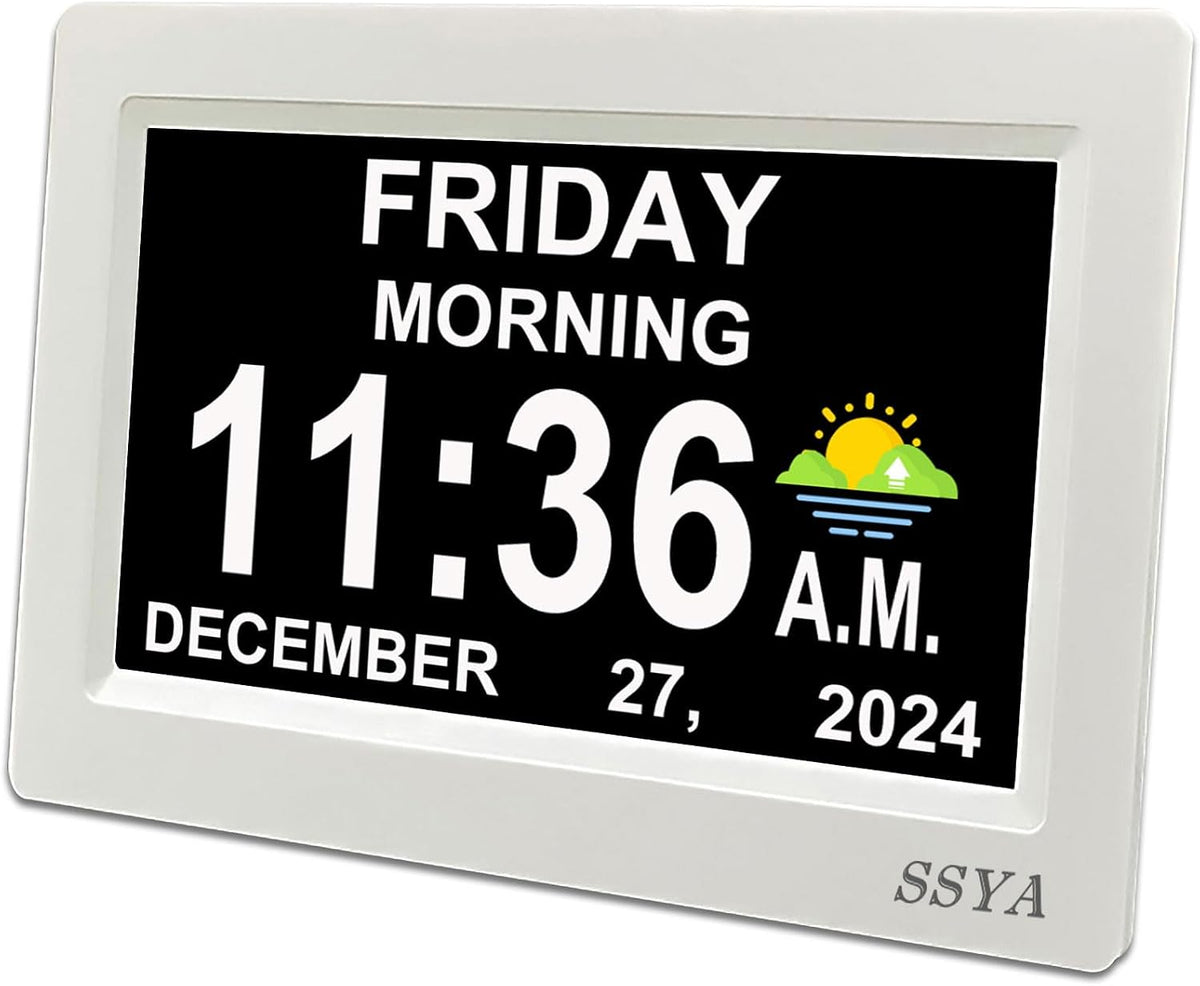ssya digital calendar alarm clock - dementia clocks, main product view
