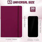 Honoson 20 Pack Lined Journal Notebooks A5 Hardcover Executive Notebook 5.5" x - Image 2