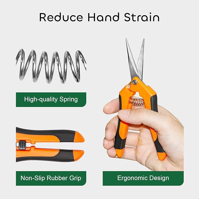 GROWNEER 3 Packs 6.5 Inch Pruning Shears Gardening Hand Pruning Snips Gardening - Image 5