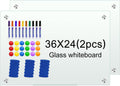 H-Qprobd Glass White Board for Wall Dry Erase Board 36" x 24" Magnetic