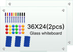 H-Qprobd Glass White Board for Wall Dry Erase Board 36" x 24" Magnetic