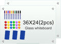 H-Qprobd Glass White Board for Wall Dry Erase Board 36" x 24" Magnetic by H-Qprobd