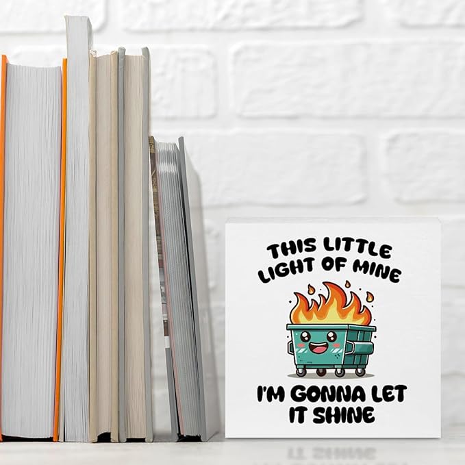Funny Office Decor, Funny Office Gifts, Dumpster and Fire Wood Box Sign - Image 3