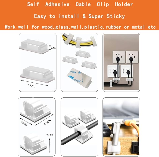 319pcs Cable Management Organizer Kit, Desk Cord Organizer, 98 Adhesive Cable - Image 5