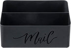 MyGift 2 Slot Modern Matte Black Metal Desktop Mail Sorter - Image 7