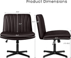 PUKAMI Criss Cross Legged Office Chair, Armless Office Desk Chair No Wheels - Image 2
