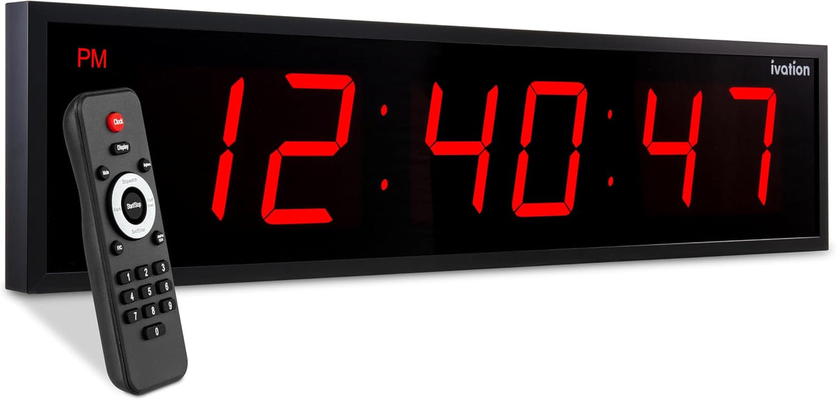Ivation Oversized 24" Large Digital LED Clock | Big Digital Clock
