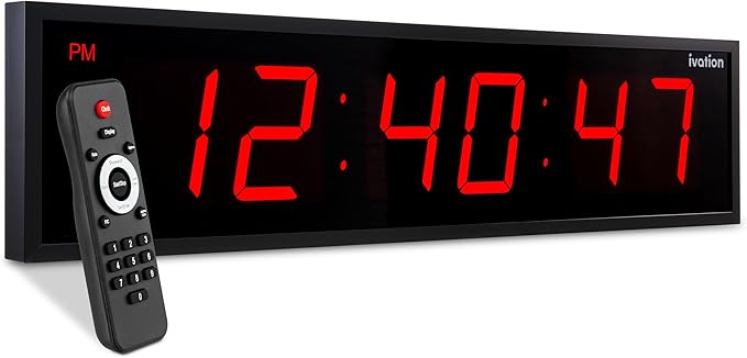 Ivation Oversized 24" Large Digital LED Clock | Big Digital Clock by Ivation
