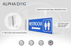 ALPHA DOG SIGNS Corridor Projecting Hallway Bathroom Sign, Left Arrow, - Image 3