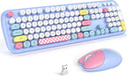 Wireless Keyboard and Mouse Combo, 2.4G Retro Typewriter Keyboard by MOFII