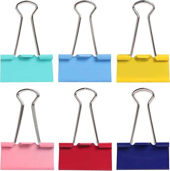 Ufmarine Large Binder Clips 1.6 Inch, Colored Big Paper Clips - Image 3
