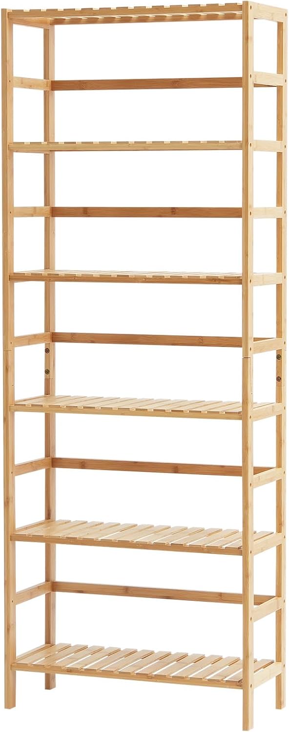 VEVOR 6-Tier Bamboo Shelf, Open Wood Bookshelf, Display Storage Rack Organize...